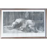 Framed print of an Irish deerhound after Herbert Dicksee frame size 72cm by 46cm