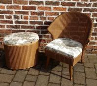 Lloyd Loom linen basket & matching chair