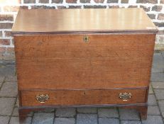 Georgian oak mule chest H 72cm W 93cm D 46cm