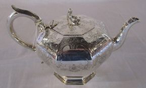 Victorian silver ornate teapot with finial figure makers Robert, James and Josiah Williams Exeter