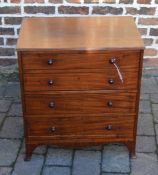 Regency mahogany veneer commode with ebony stringing on splayed bracket feet