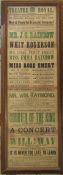 Framed Victorian poster for the Theatre Royal Grimsby dated Saturday 27th Jul 1878 34 cm x 94 cm (