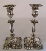 Pair of Victorian silver candlesticks (weighted base) H 24 cm London 1893