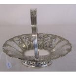 Silver sweet meat / bonbon dish with handle Sheffield 1896 maker Atkin Bros L 22.5 cm weight 10.97