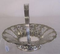 Silver sweet meat / bonbon dish with handle Sheffield 1896 maker Atkin Bros L 22.5 cm weight 10.97