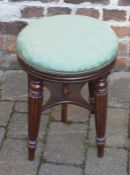 Early Victorian mahogany adjustable piano stool