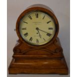 Victorian mantel clock in an oak case with enamel dial, maker W.Barnsdale, City Road, London to dial