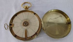 19th century brass nightwatchman's clock numbered 20813 width 13cm