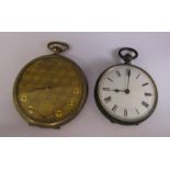 Continental silver fob watch & a rolled gold 'Tempo' pocket watch