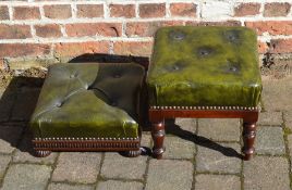 2 Victorian leather topped foot stools