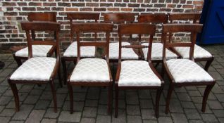 9 (4+5)early Victorian drop seat dining chairs (on