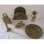 Various brassware inc fly vesta case