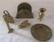 Various brassware inc fly vesta case