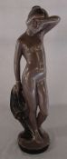 Art Deco style plaster of paris figure of a naked woman H 55 cm