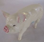 Boxed Beswick large white boar pig
