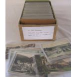 Box of approximately 350 UK topographical postcards inc 5 letter cards