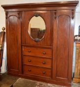 Large Victorian mahogany compendium wardrobe