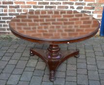 Victorian mahogany circular pedestal tilt top loo table Dia 130cm