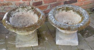 Pr of concrete garden urns