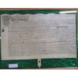 Framed Indenture dated 15th January 1697 (reign of William III) made between John Sudbury and his