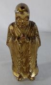 Chinese gilded red lacquer carved wood figure