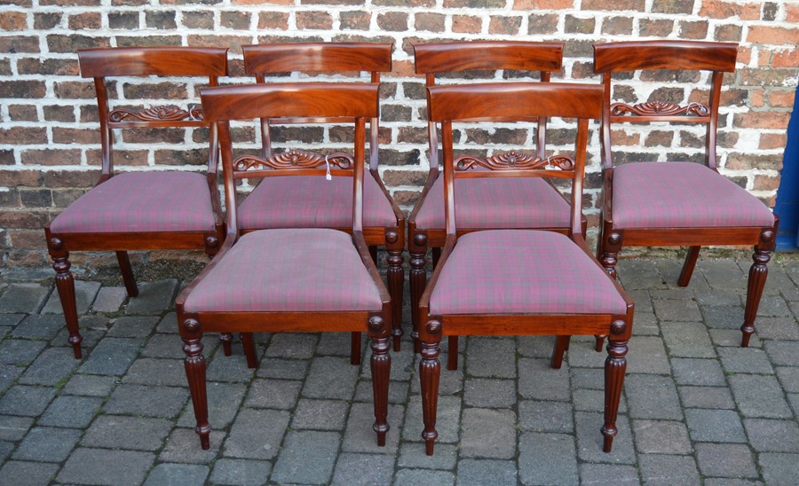 6 William IV reproduction drop seat dining chairs
