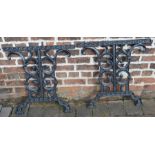 Pair of cast iron table ends