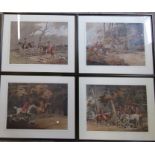 4 framed hunting prints 60 cm x 49 cm (size including frame)