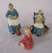 3 Royal Doulton figurines - The Favourite HN2749, Nanny HN2221 and This Little Pig HN1793