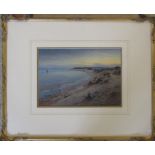 Framed watercolour of a beach scene by W B Thomas 59 cm x 47 cm (size including frame)