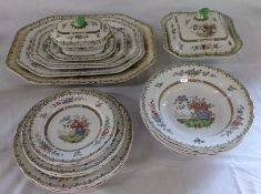 Copeland Late Spode "Lyon" pattern part dinner service comprising 1 square lidded tureen (handled