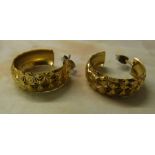 Pair of 9ct gold hoop earrings weight 3.1 g drop 2 cm