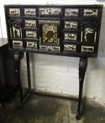 An exceptional fine 18th century Italian ebony veneer cabinet with ivory inlay depicting Noah's