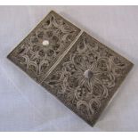 Continental silver filigree card holder weight 1.85 ozt