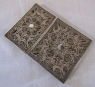 Continental silver filigree card holder weight 1.85 ozt