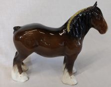 Beswick Shire horse with plaited mane