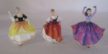 3 small boxed Royal Doulton figurines (Rich) - Christine HN3337, Fair Lady HN3336 and Karen HN3338 H