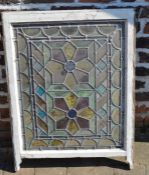 Leaded stain glass window panel