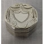George III octagonal silver vinaigrette initialled and dated on reverse, by Samuel Pemberton