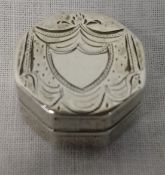 George III octagonal silver vinaigrette initialled and dated on reverse, by Samuel Pemberton