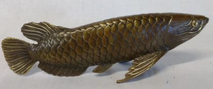 Chinese bronze carp length 28cm