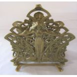 Art Deco style brass letter rack 17 cm x 16 cm