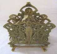 Art Deco style brass letter rack 17 cm x 16 cm