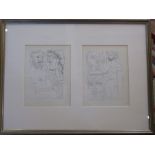 Pair of Pablo Picasso (1881-1973) lithographic prints in a frame from the Vollard Suite published in