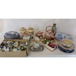 Selection of mainly Continental and Oriental ceramics including 2 modern Delft chargers