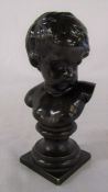 Bronze bust of a young boy signed H 15 cm