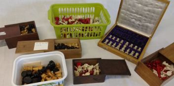 Selection of chess sets including ivory (many pieces a/f)