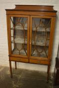 Late Victorian / early Edwardian display cabinet on tapering legs & spade feet H 162cm W 91cm