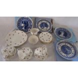 Colclough part tea service & 4 boxed Wedgwood commemorative plates