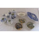 Assorted ceramics inc Royal Worcester, Royal Copenhagen, Prattware (af) and Spode